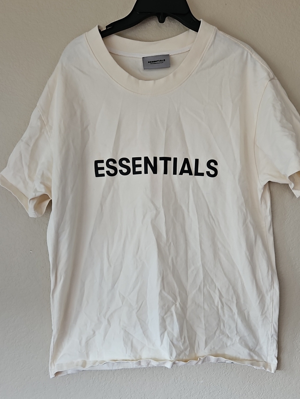 ESSENTIALS XL Cream Logo T-Shirt